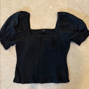 Madewell Black Puff Sleeve Blouse
